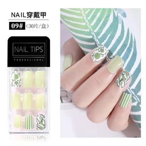 30 Piece Press on Nails- Lime